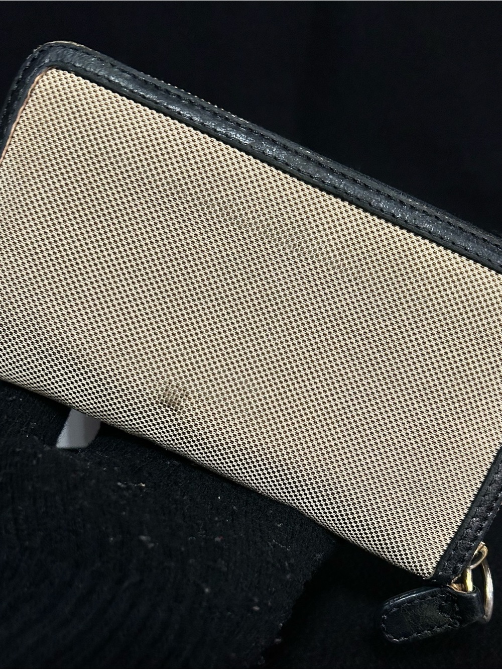 Chloé Beige Canvas and Black Leather Zip Wallet - Picture 9 of 9